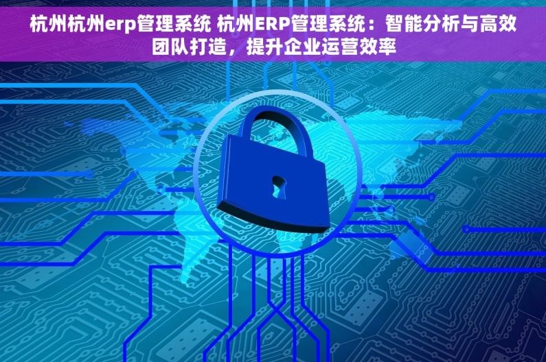 杭州杭州erp管理系统 杭州ERP管理系统：智能分析与高效团队打造，提升企业运营效率