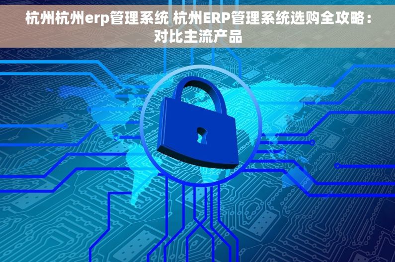 杭州杭州erp管理系统 杭州ERP管理系统选购全攻略：对比主流产品