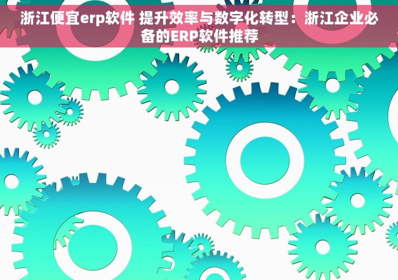 浙江便宜erp软件 提升效率与数字化转型：浙江企业必备的ERP软件推荐