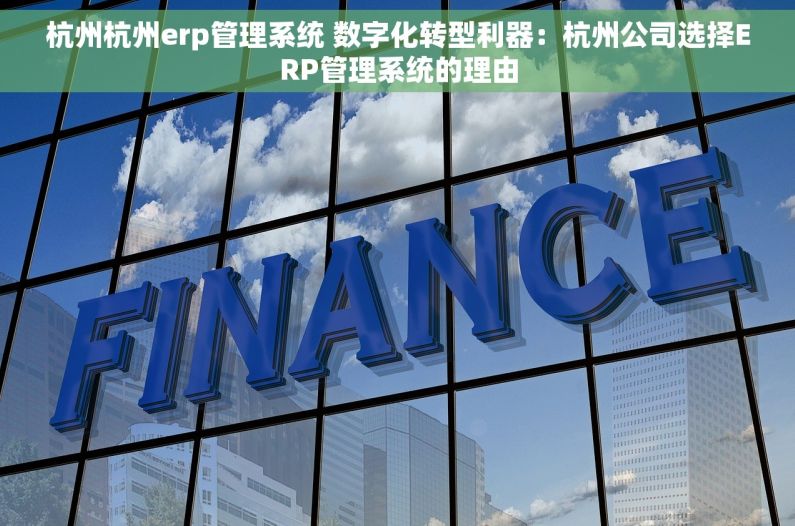 杭州杭州erp管理系统 数字化转型利器：杭州公司选择ERP管理系统的理由