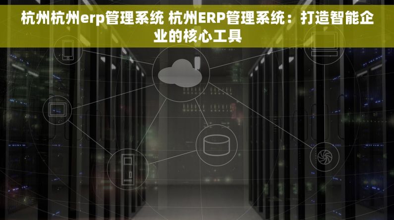 杭州杭州erp管理系统 杭州ERP管理系统：打造智能企业的核心工具