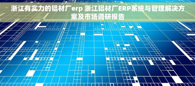浙江有实力的铝材厂erp 浙江铝材厂ERP系统与管理解决方案及市场调研报告