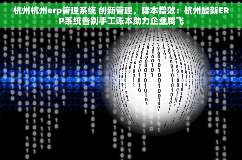 杭州杭州erp管理系统 创新管理，降本增效：杭州最新ERP系统告别手工账本助力企业腾飞