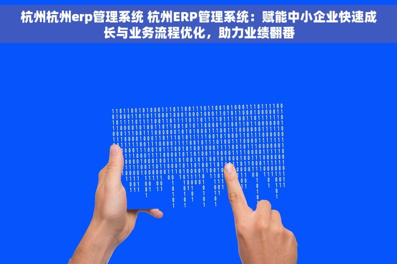 杭州杭州erp管理系统 杭州ERP管理系统：赋能中小企业快速成长与业务流程优化，助力业绩翻番