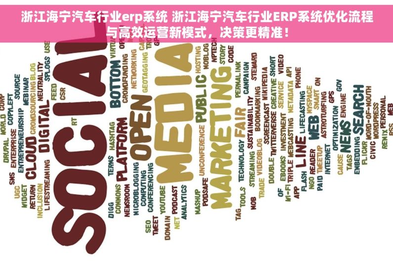 浙江海宁汽车行业erp系统 浙江海宁汽车行业ERP系统优化流程与高效运营新模式，决策更精准！
