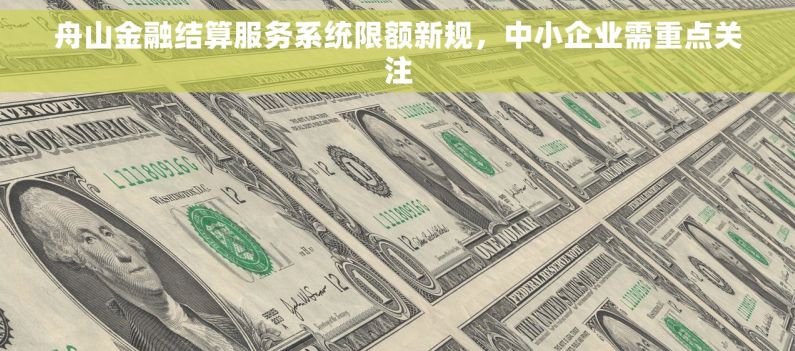 舟山金融结算服务系统限额新规，中小企业需重点关注