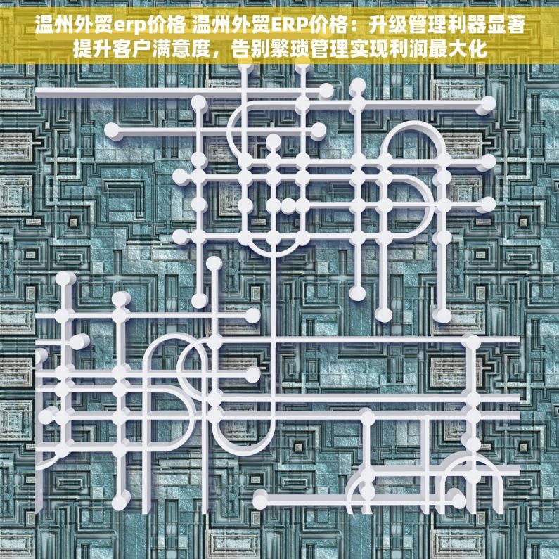 温州外贸erp价格 温州外贸ERP价格：升级管理利器显著提升客户满意度，告别繁琐管理实现利润最大化