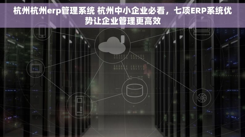 杭州杭州erp管理系统 杭州中小企业必看，七项ERP系统优势让企业管理更高效