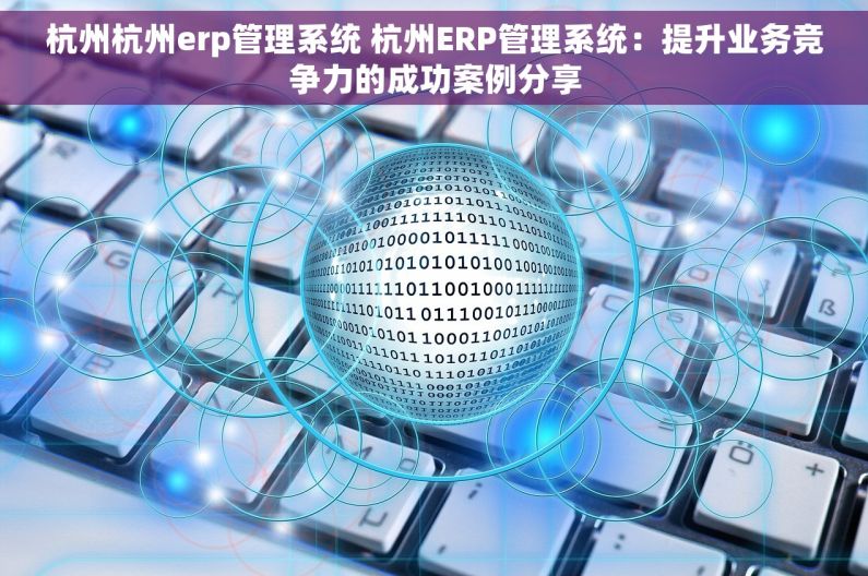 杭州杭州erp管理系统 杭州ERP管理系统：提升业务竞争力的成功案例分享