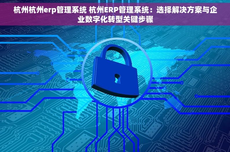 杭州杭州erp管理系统 杭州ERP管理系统：选择解决方案与企业数字化转型关键步骤