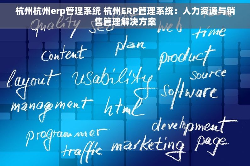 杭州杭州erp管理系统 杭州ERP管理系统：人力资源与销售管理解决方案