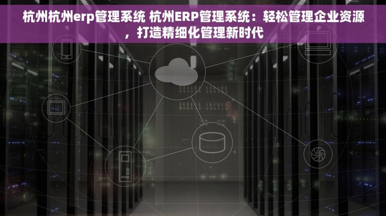 杭州杭州erp管理系统 杭州ERP管理系统：轻松管理企业资源，打造精细化管理新时代