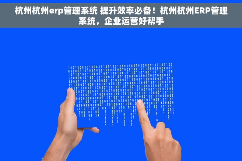 杭州杭州erp管理系统 提升效率必备！杭州杭州ERP管理系统，企业运营好帮手