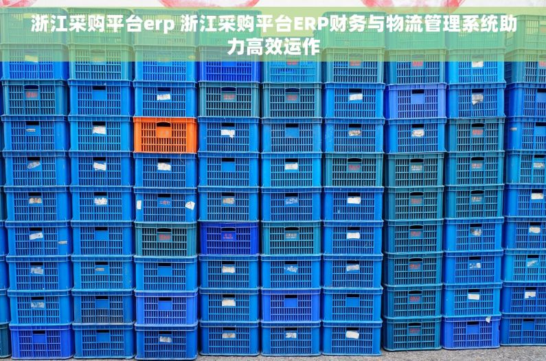 浙江采购平台erp 浙江采购平台ERP财务与物流管理系统助力高效运作