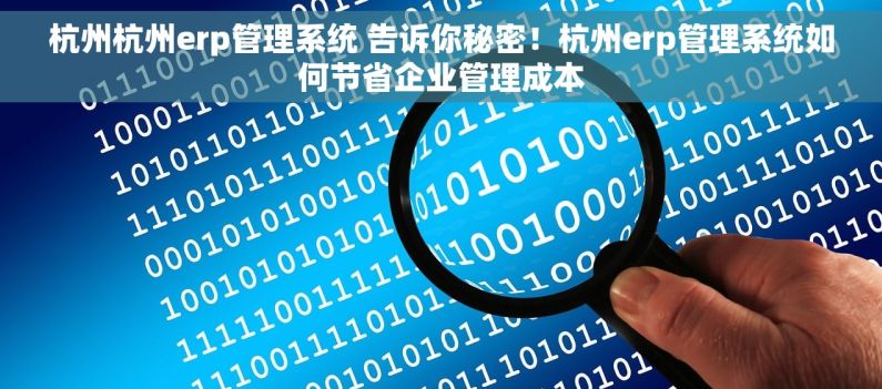杭州杭州erp管理系统 告诉你秘密！杭州erp管理系统如何节省企业管理成本