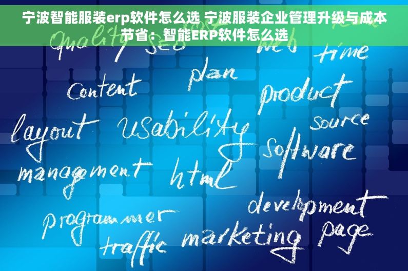 宁波智能服装erp软件怎么选 宁波服装企业管理升级与成本节省：智能ERP软件怎么选