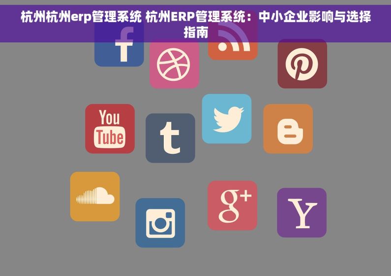 杭州杭州erp管理系统 杭州ERP管理系统：中小企业影响与选择指南