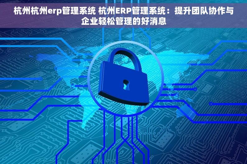杭州杭州erp管理系统 杭州ERP管理系统：提升团队协作与企业轻松管理的好消息