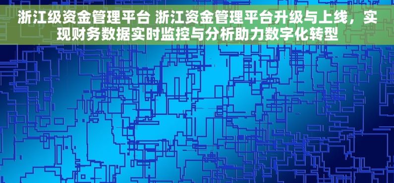 浙江级资金管理平台 浙江资金管理平台升级与上线，实现财务数据实时监控与分析助力数字化转型