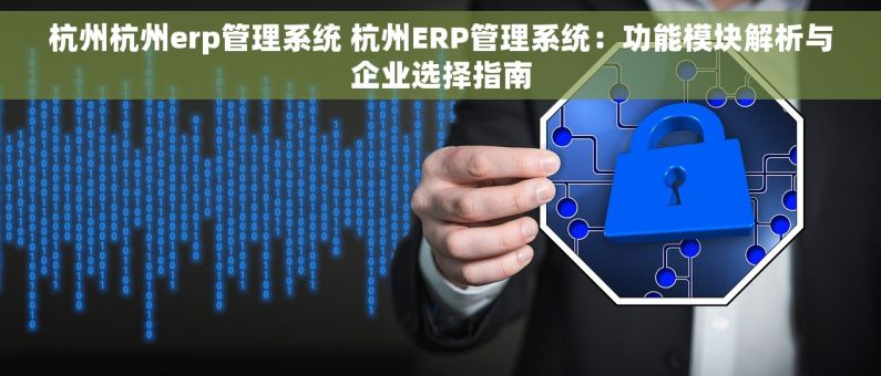 杭州杭州erp管理系统 杭州ERP管理系统：功能模块解析与企业选择指南