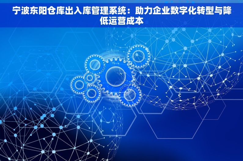 宁波东阳仓库出入库管理系统：助力企业数字化转型与降低运营成本