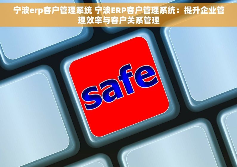 宁波erp客户管理系统 宁波ERP客户管理系统：提升企业管理效率与客户关系管理