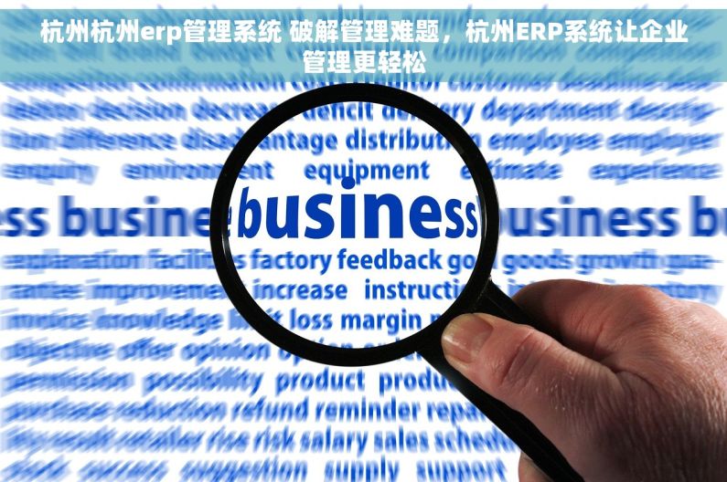 杭州杭州erp管理系统 破解管理难题，杭州ERP系统让企业管理更轻松
