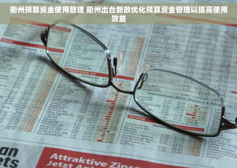 衢州预算资金使用管理 衢州出台新政优化预算资金管理以提高使用效益