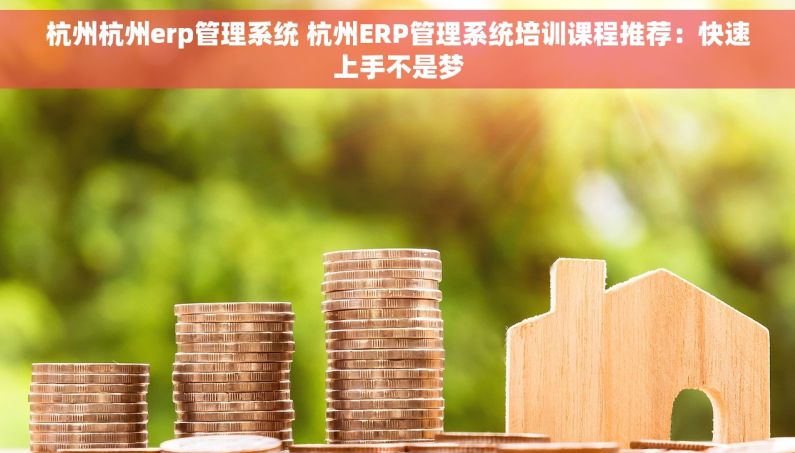 杭州杭州erp管理系统 杭州ERP管理系统培训课程推荐：快速上手不是梦