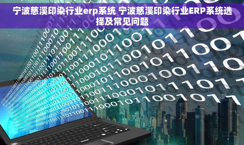 宁波慈溪印染行业erp系统 宁波慈溪印染行业ERP系统选择及常见问题