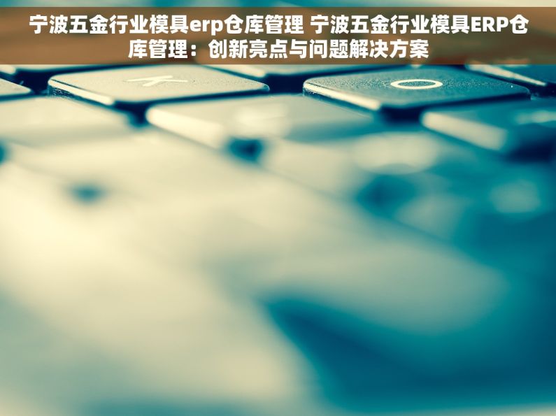宁波五金行业模具erp仓库管理 宁波五金行业模具ERP仓库管理：创新亮点与问题解决方案