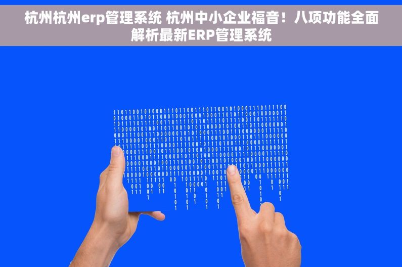 杭州杭州erp管理系统 杭州中小企业福音！八项功能全面解析最新ERP管理系统