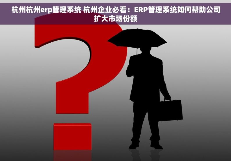 杭州杭州erp管理系统 杭州企业必看：ERP管理系统如何帮助公司扩大市场份额