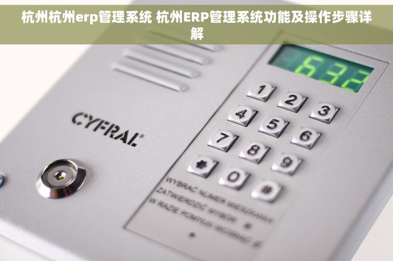 杭州杭州erp管理系统 杭州ERP管理系统功能及操作步骤详解