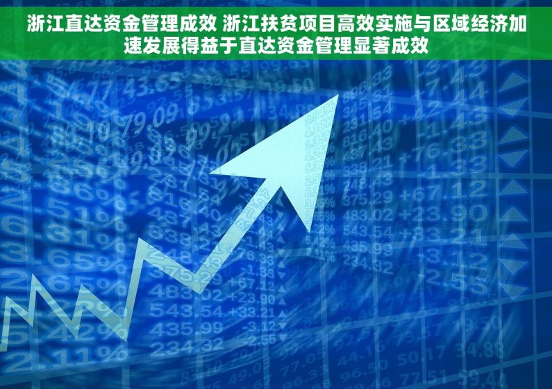 浙江直达资金管理成效 浙江扶贫项目高效实施与区域经济加速发展得益于直达资金管理显著成效