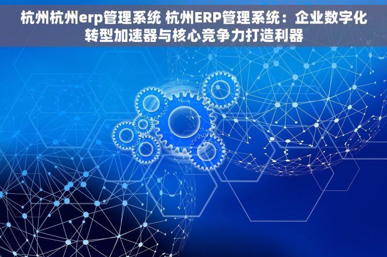 杭州杭州erp管理系统 杭州ERP管理系统：企业数字化转型加速器与核心竞争力打造利器