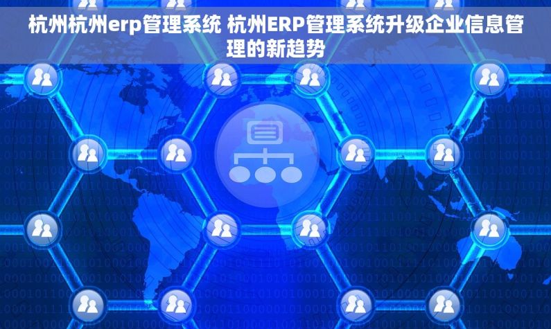 杭州杭州erp管理系统 杭州ERP管理系统升级企业信息管理的新趋势