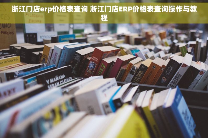 浙江门店erp价格表查询 浙江门店ERP价格表查询操作与教程