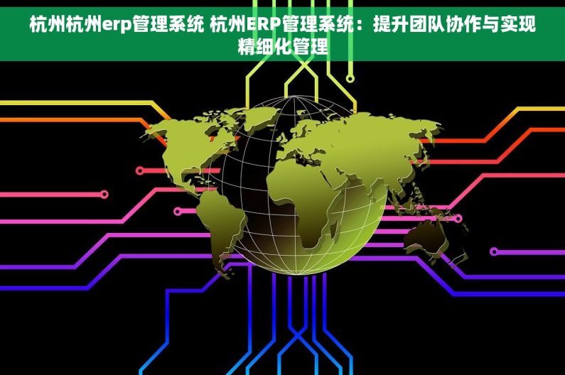杭州杭州erp管理系统 杭州ERP管理系统：提升团队协作与实现精细化管理