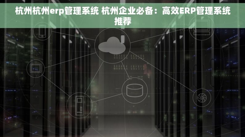 杭州杭州erp管理系统 杭州企业必备：高效ERP管理系统推荐