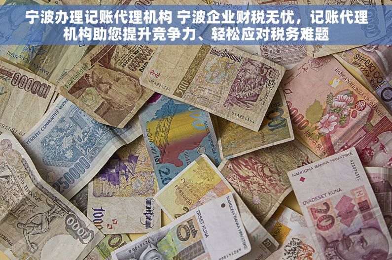宁波办理记账代理机构 宁波企业财税无忧，记账代理机构助您提升竞争力、轻松应对税务难题