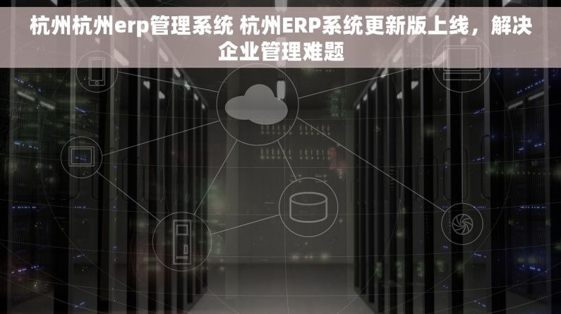 杭州杭州erp管理系统 杭州ERP系统更新版上线，解决企业管理难题