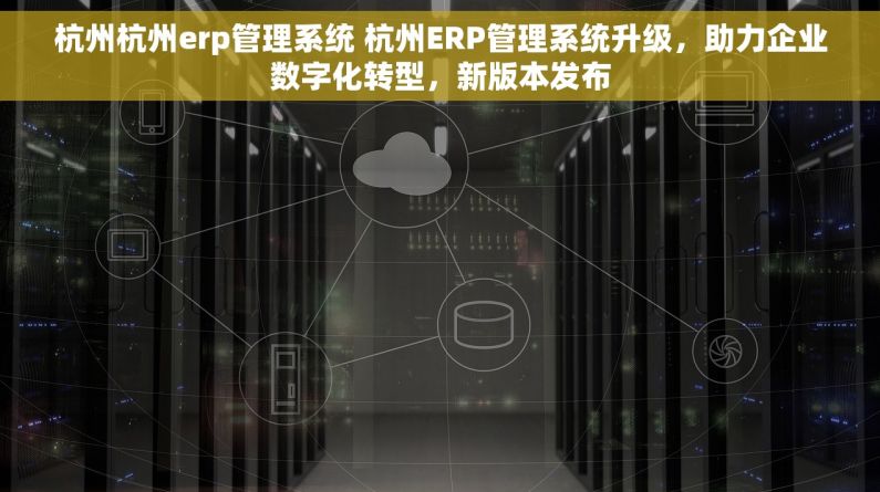 杭州杭州erp管理系统 杭州ERP管理系统升级，助力企业数字化转型，新版本发布