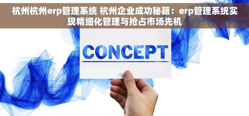 杭州杭州erp管理系统 杭州企业成功秘籍：erp管理系统实现精细化管理与抢占市场先机
