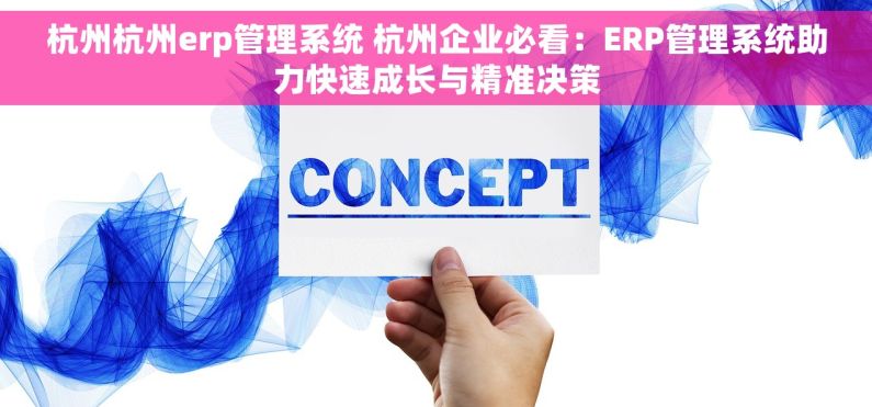 杭州杭州erp管理系统 杭州企业必看：ERP管理系统助力快速成长与精准决策