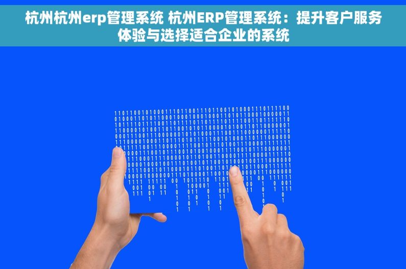 杭州杭州erp管理系统 杭州ERP管理系统：提升客户服务体验与选择适合企业的系统