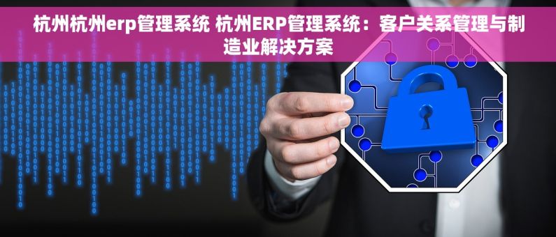 杭州杭州erp管理系统 杭州ERP管理系统：客户关系管理与制造业解决方案