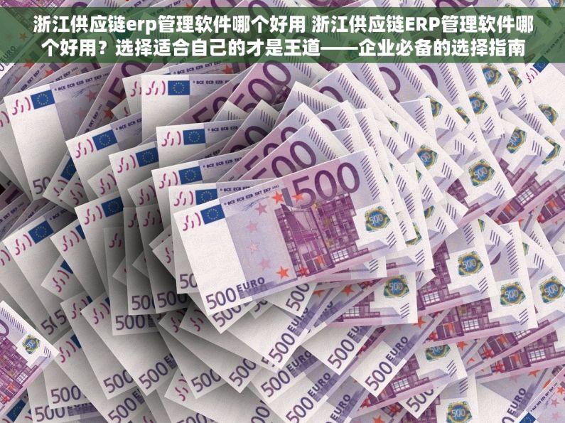 浙江供应链erp管理软件哪个好用 浙江供应链ERP管理软件哪个好用？选择适合自己的才是王道——企业必备的选择指南