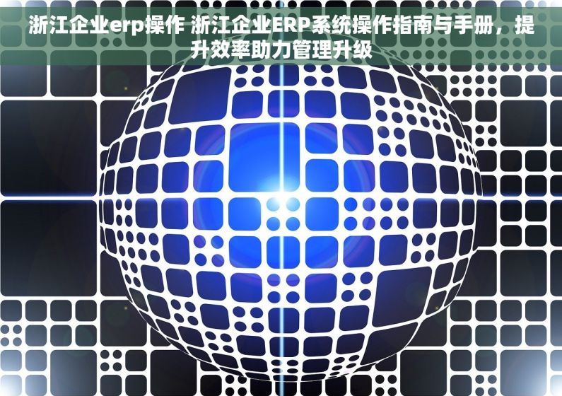 浙江企业erp操作 浙江企业ERP系统操作指南与手册，提升效率助力管理升级