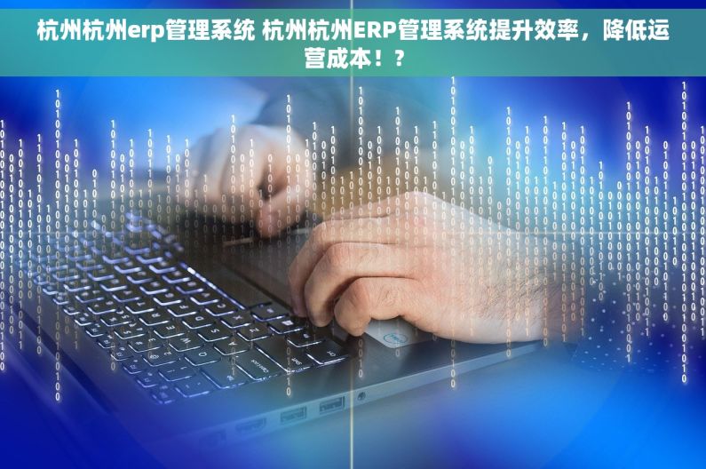 杭州杭州erp管理系统 杭州杭州ERP管理系统提升效率，降低运营成本！?